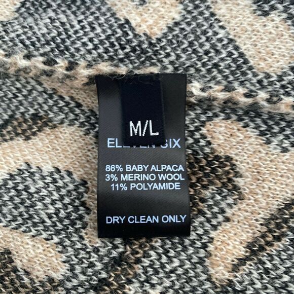 Eleven Six Womens Luella Animal Alpaca Blend Cardigan Sweater M/L - Picture 6 of 7